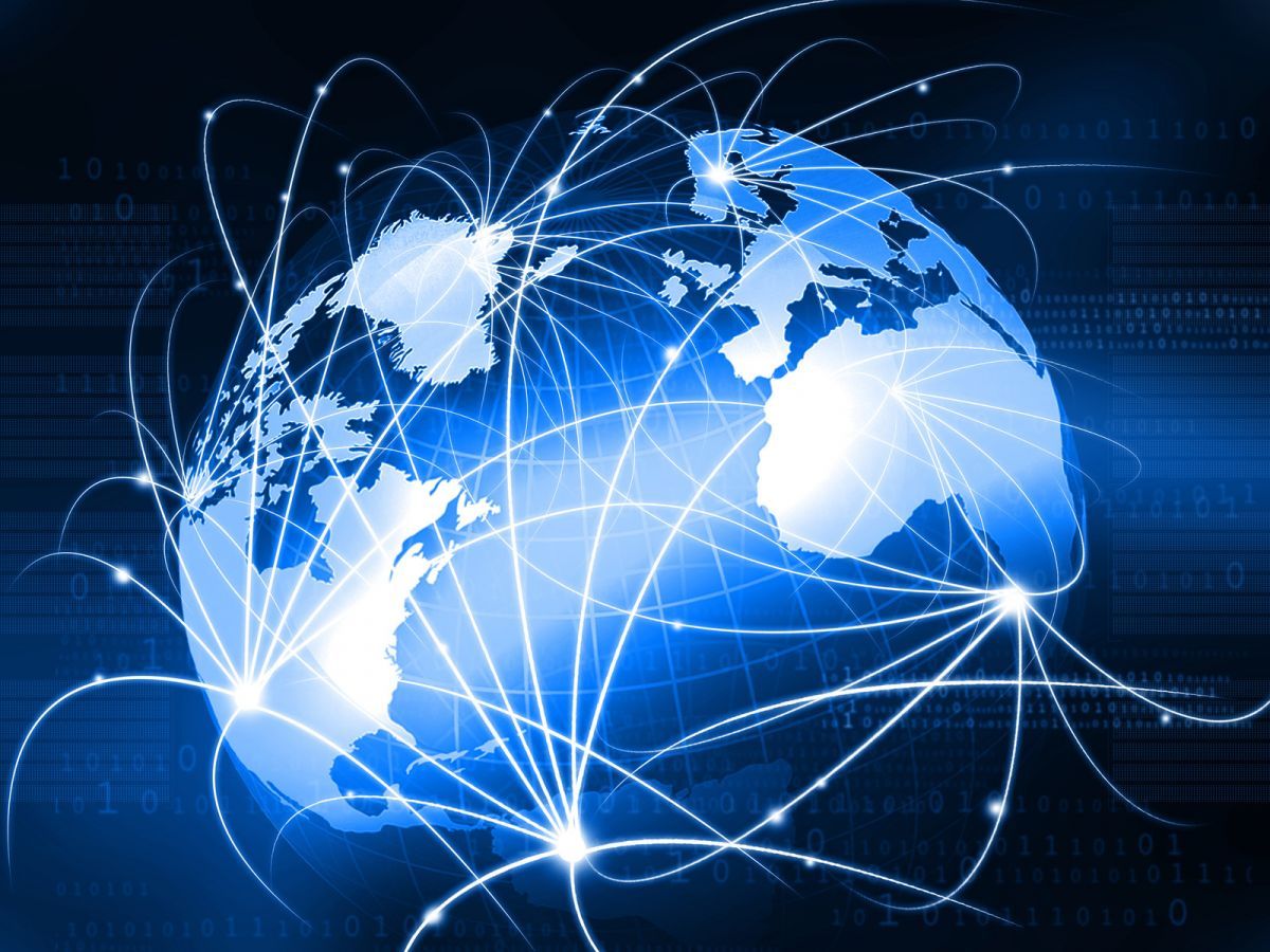 earth with network lines drawn around it