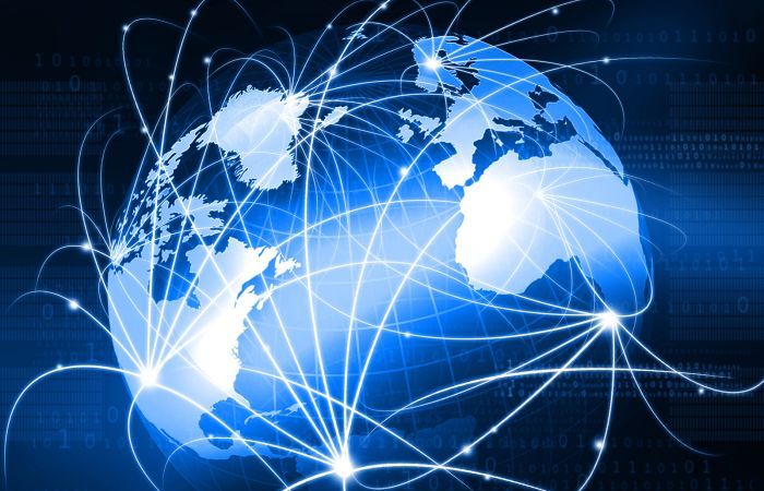 earth with network lines drawn around it